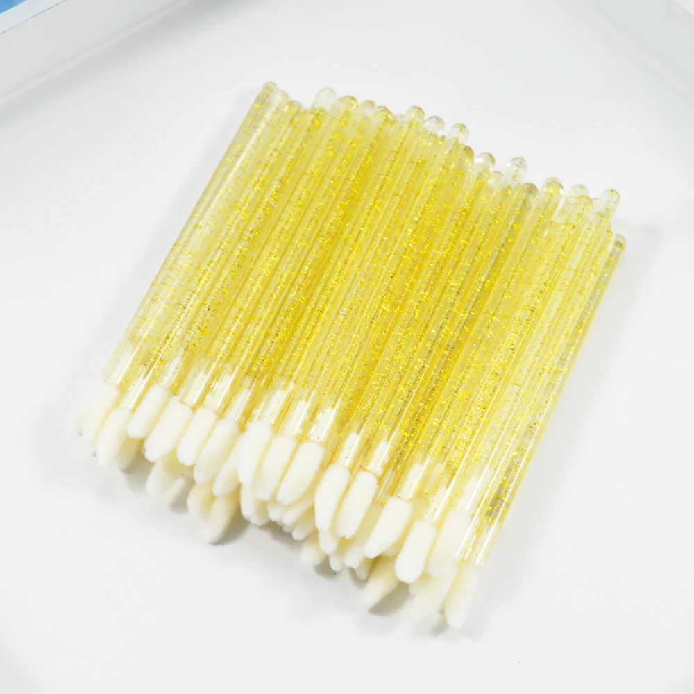 50 Uds. De pinceles desechables de cristal para labios, varillas para rímel, aplicador, cepillos de diamante, cosméticos para suministros de extensiones de pestañas