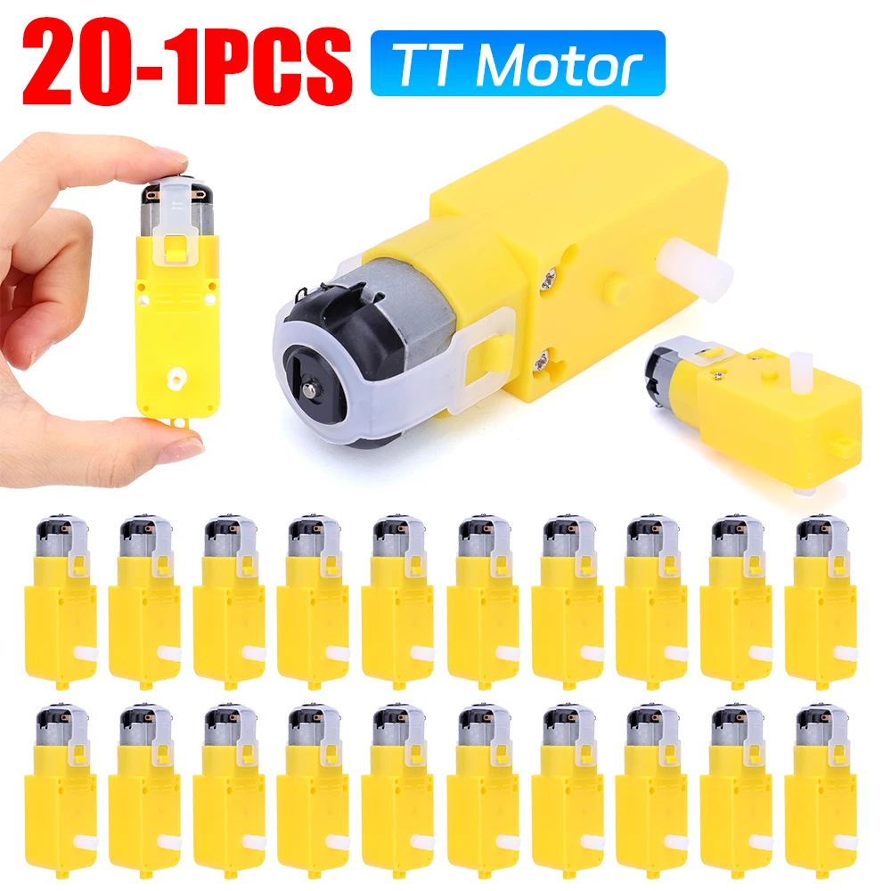 1-20pcs TT Motor 130motor Smart Car Robot Gear Motor for Arduino DC3V-12V DC Gear Motor Intelligent Car Chassis Four Drive Motor