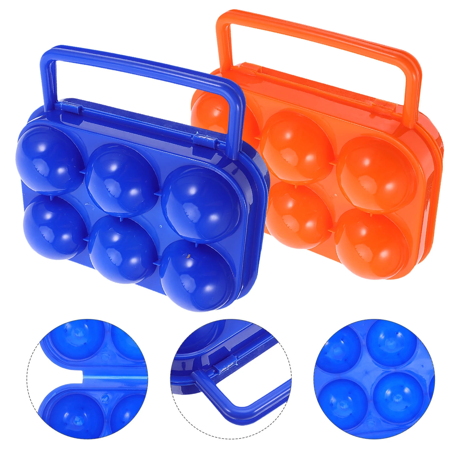 

2Pcs Plastic Egg Carrier Portable 6 Eggs Holder Kitchen Storage Box Fridge Organizer Camping Egg Dispenser Container