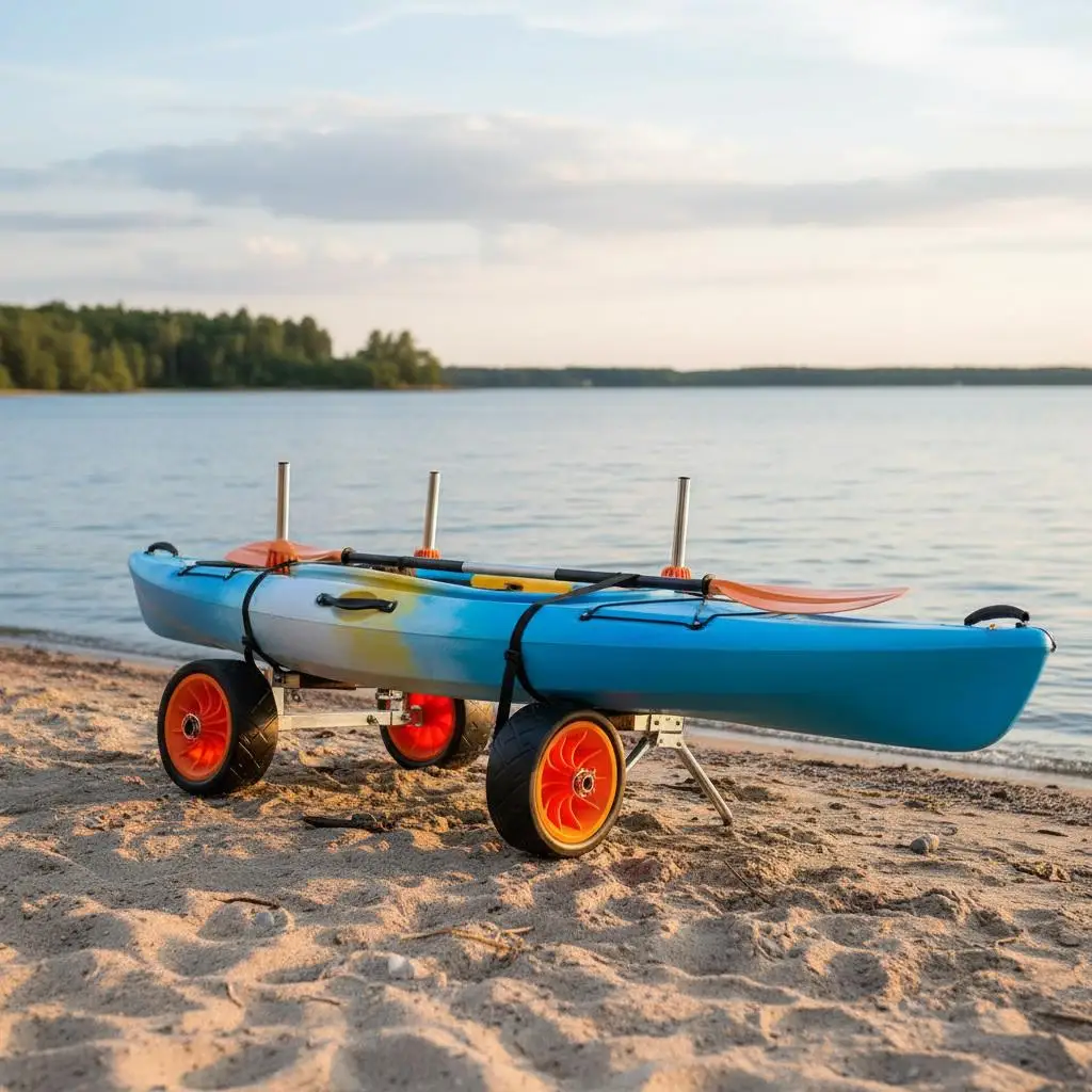 

Тележка для перевозки каноэ 12x14x16 дюймов для транспортировки каяков, портагинга, спуска лодок с берега, грузоподъемность 250 фунтов, с цельными резиновыми колесами