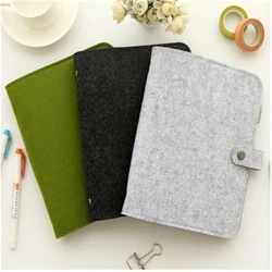 New A5 A6 Felt Shell Notebook Cloth Fabric Notebook Ring Binder Diary Notebook Paper Holder Portable Diary Stationery Gift