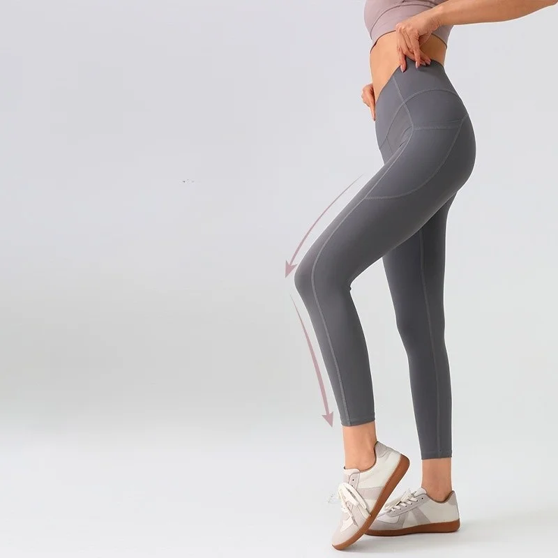 ヨガパンツ 速乾 レディース レッド ピンク JK 肌に優しい 不透明 プレミアムプリント カラー 秋 冬 Vウエスト インビジブル タイトニング イン