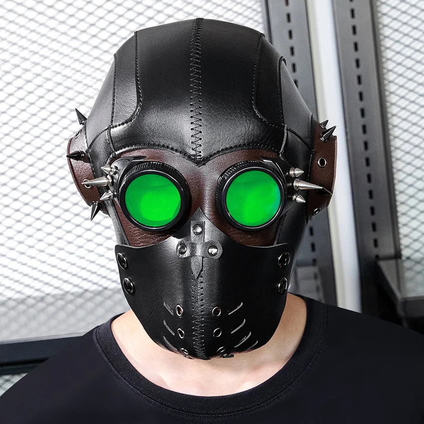 

Противогаз в стиле стимпанк, средневековый доктор чумы, искусственная кожа, Хэллоуин, косплей, фестиваль, забавная анфас, карнавальная маскарадная маска для вечеринки
