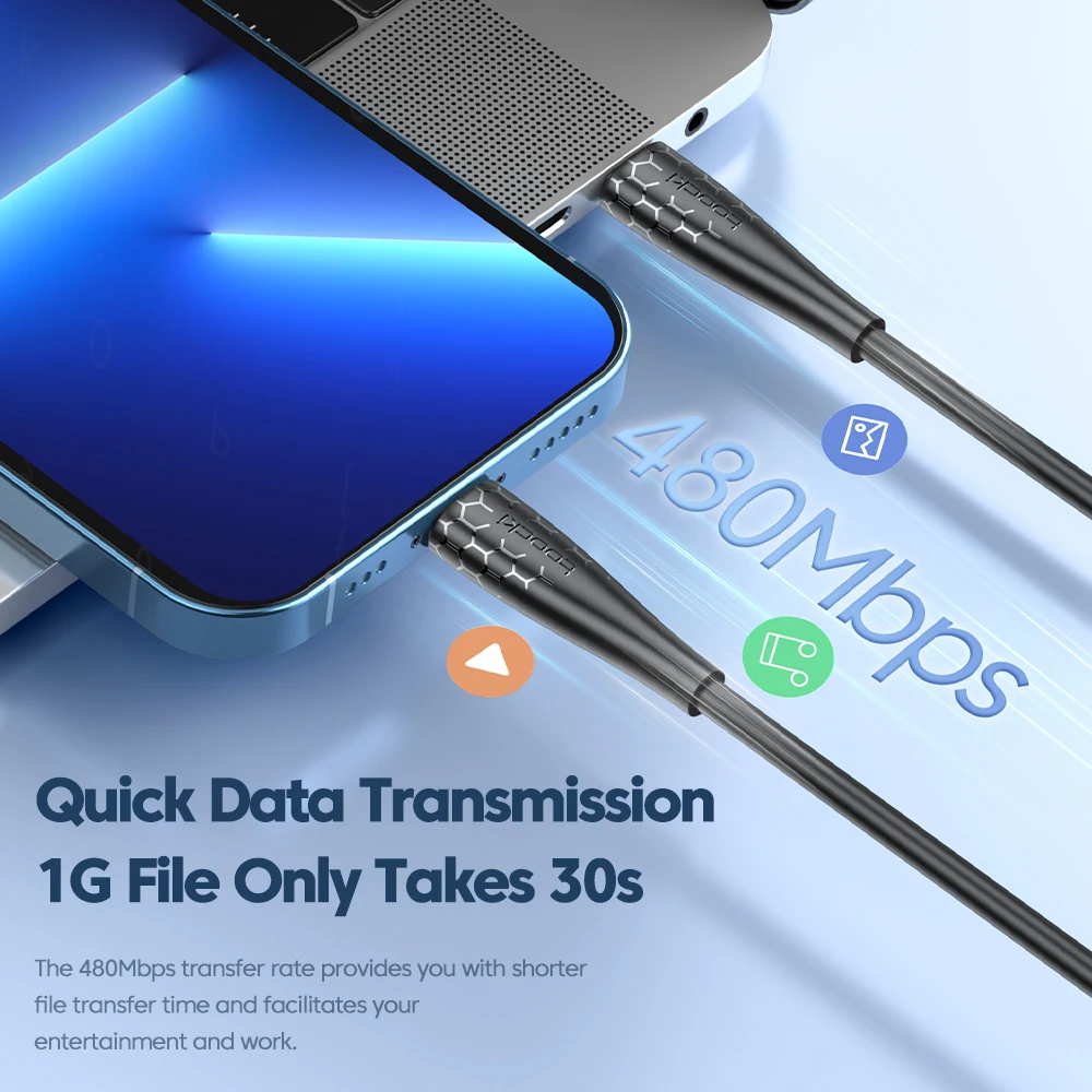 Toocki 100 Вт USB C к кабелю типа для Xiaomi 13 12 240 PD3.1 Шнур зарядного устройства быстрой зарядки Кабель Realme Samsung Фото №5
