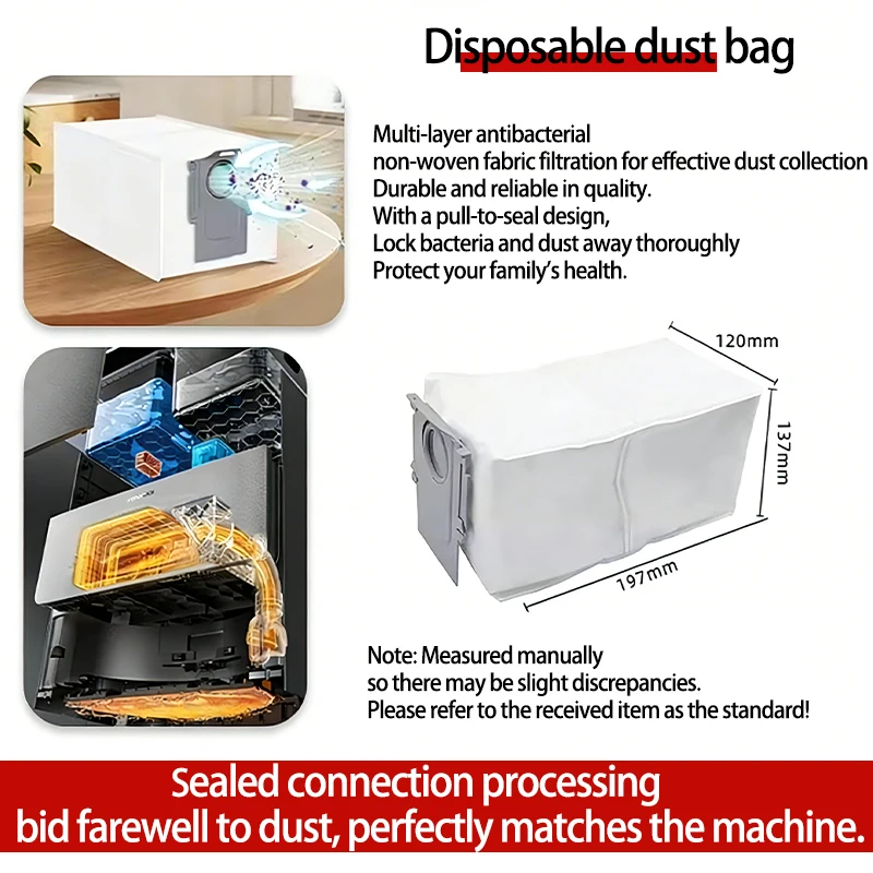 For Roborock Saros 20 Sonic / S10 MaxV Ultra Robot Vacuum Accessories:Dust Bags Replacement Parts image 2