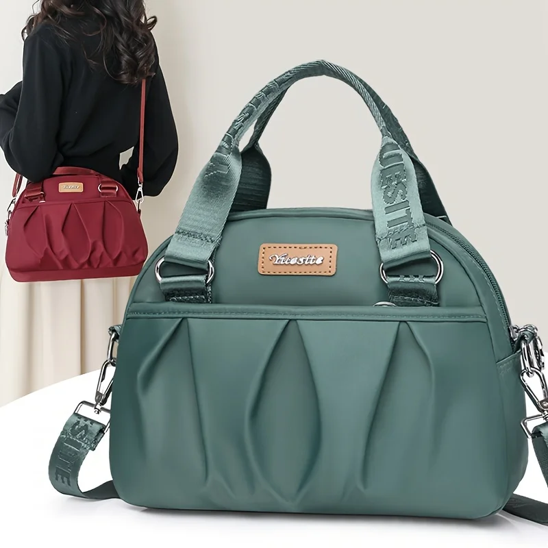 

Casual Handbag, Multi-Layer Lightweight Crossbody Shoulder Bag, Small Tote For Work With Adjustable Strap