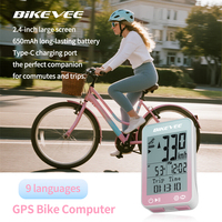 Bike Speedometer GPS Wireless Cycling Computer Auto Start/Stop/Backlight Waterproof Bicycle Odometer MPH KM/H 2.4\