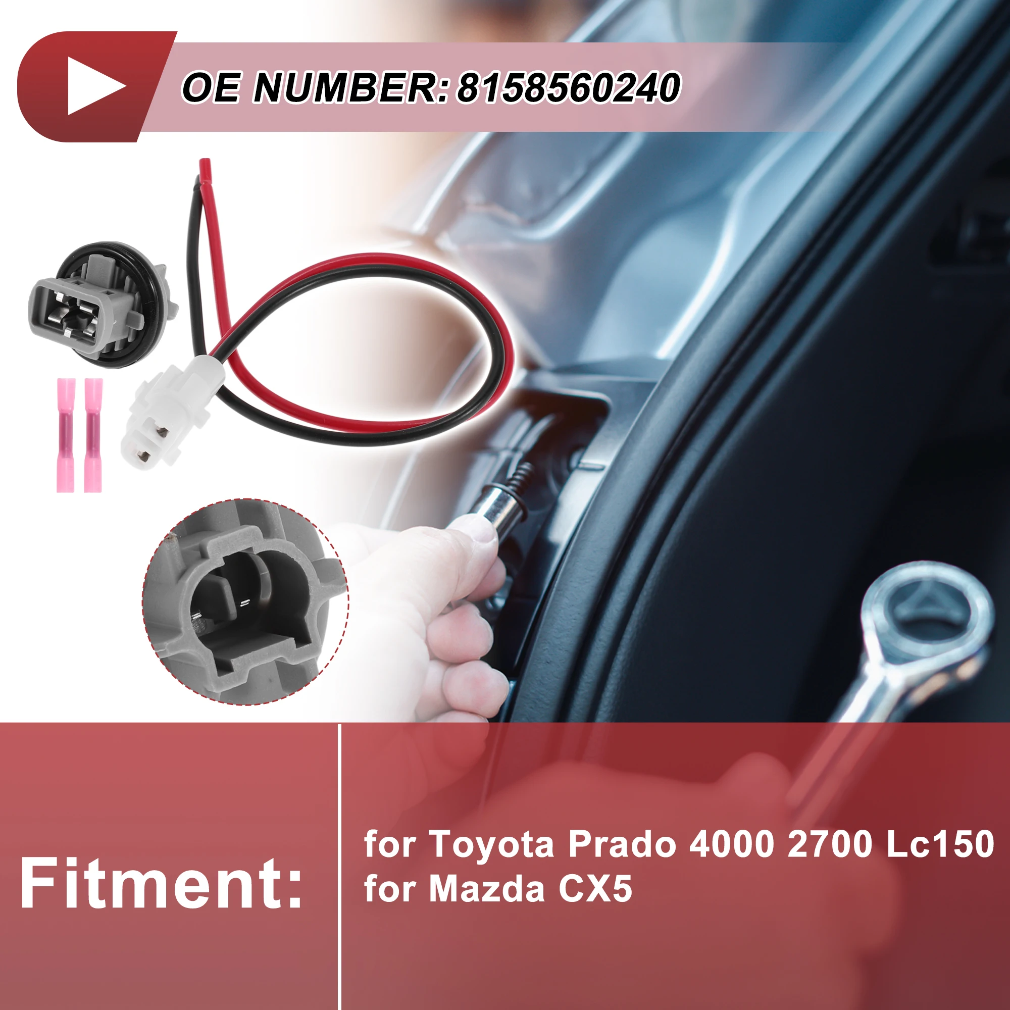 

X Autohaux Rear Fog Lights Light Socket Wiring for Toyota Prado 4000 2700 No.8158560240