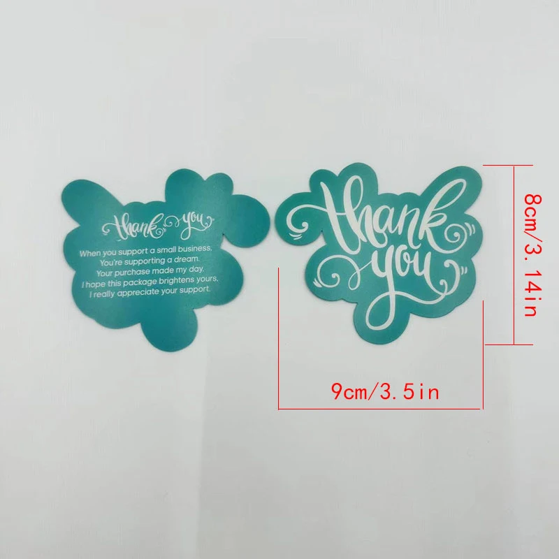 50pcs Double-Sided Thank You Cards For Small Business Owners Unique Green Package Insert Notes For Online Retailers And Stores