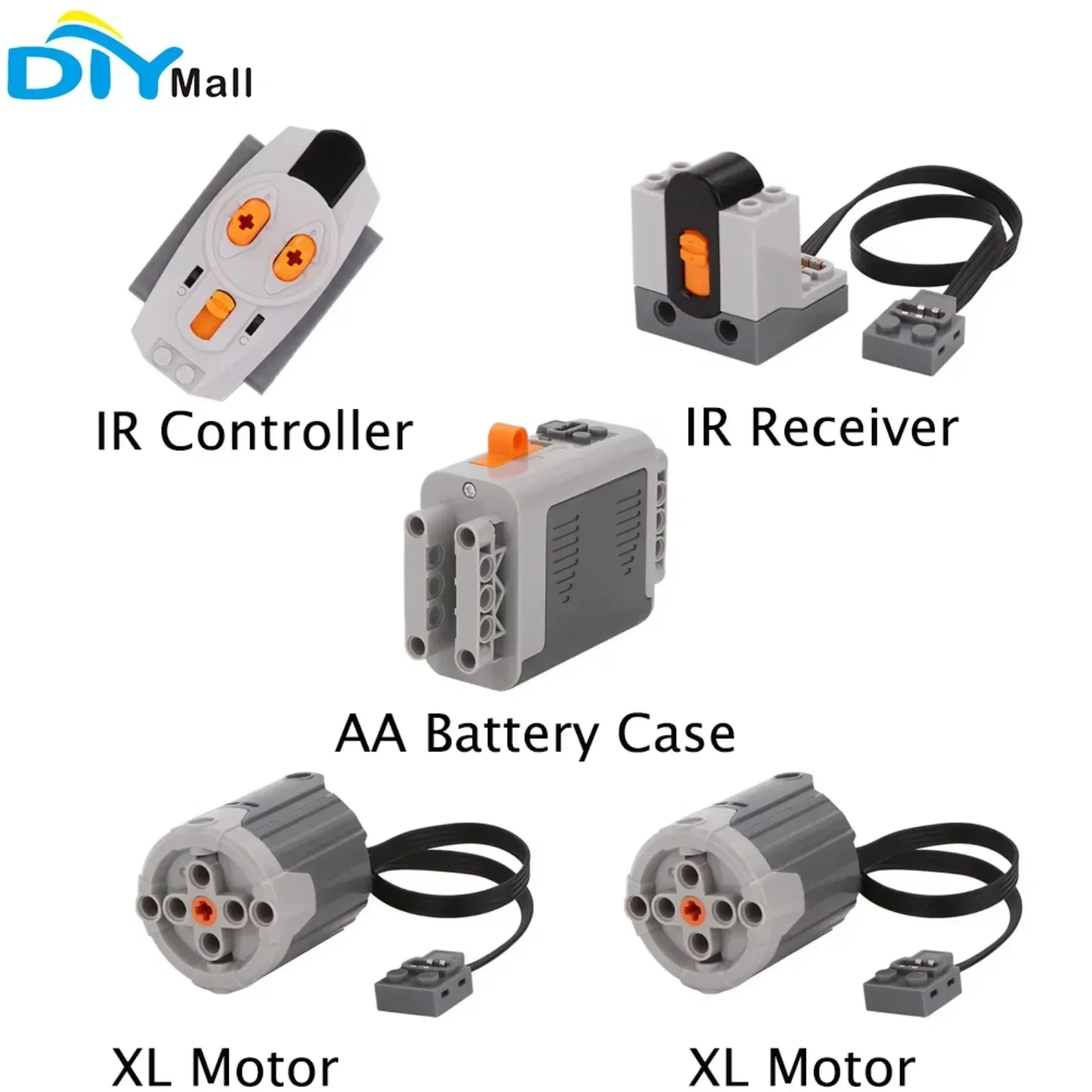 Power Functions MOC Parts IR Controller Receiver XL Motor AA Battery Case DIY Car SET compatible with legoeds Blocks Bricks