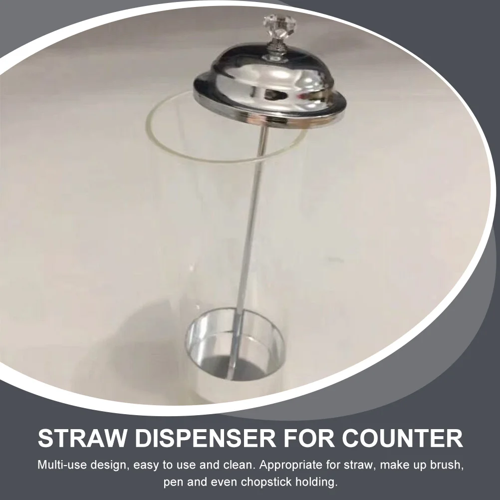 Multi-Use Straws Dispenser Stand Plastic Makeup Brush Holder Drinking Straw Organizer Container Home Kitchen Spoons Bucket