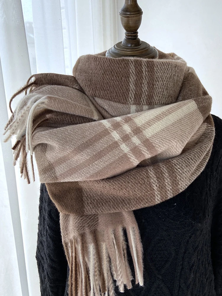 Fashion Imitation Cashmere Classic Vintage Scarf Headscarf Winter Women Ladies Men Preppy Plaid Scarve Pashmina Mujer Wrap Shawl