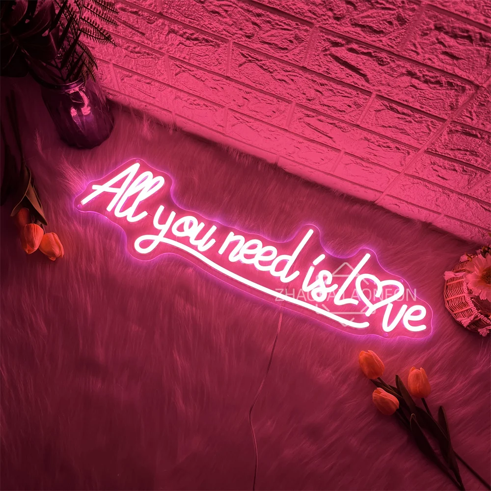 كل ما تحتاجه هو الحب النيون الفن ديكور للتعليق على الحائط Led أضواء النيون تسجيل لحفل الزفاف غرفة نوم المنزل جدار الزينة #6