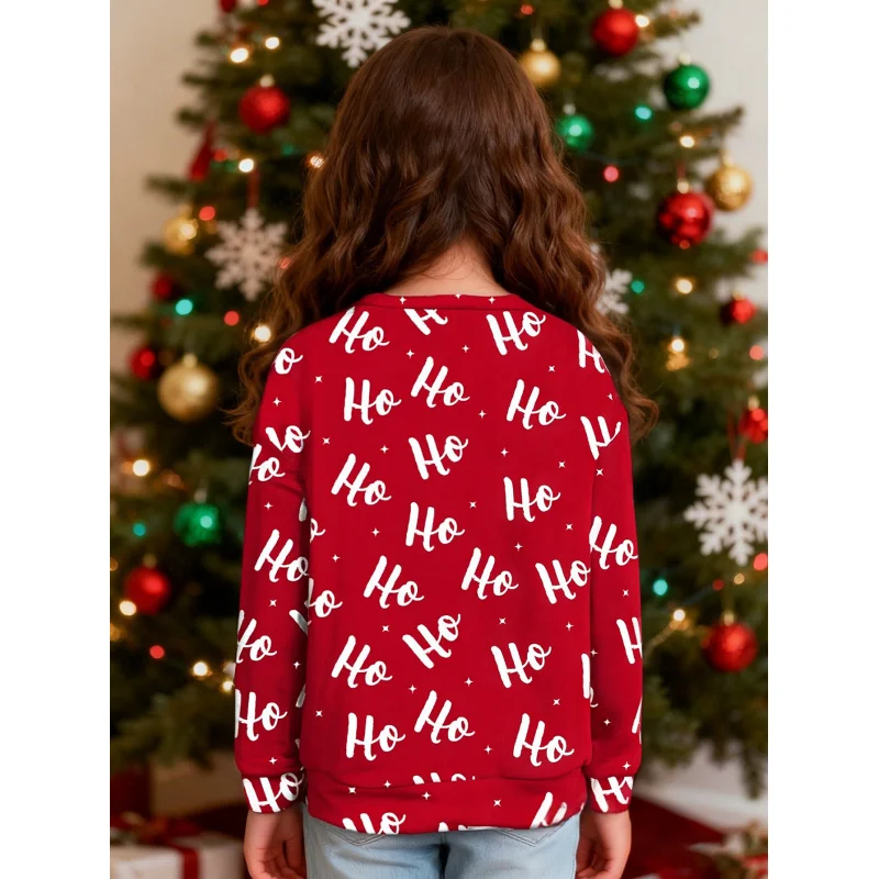 Girls Red Christmas Sweatshirt with 