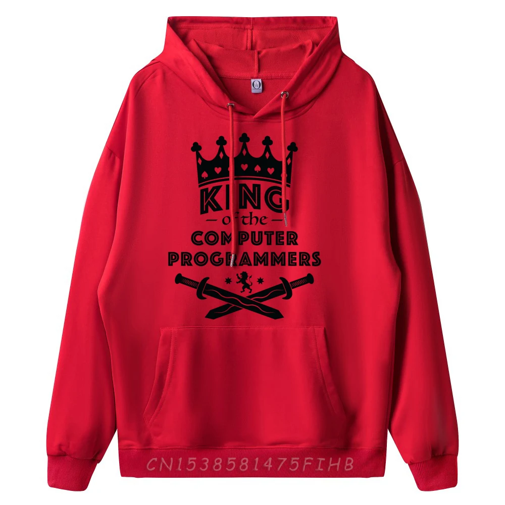 King Of The Computer Programmers Career Brand Hoodie Vintage Pullover Hoodies Men's Winter Clothes