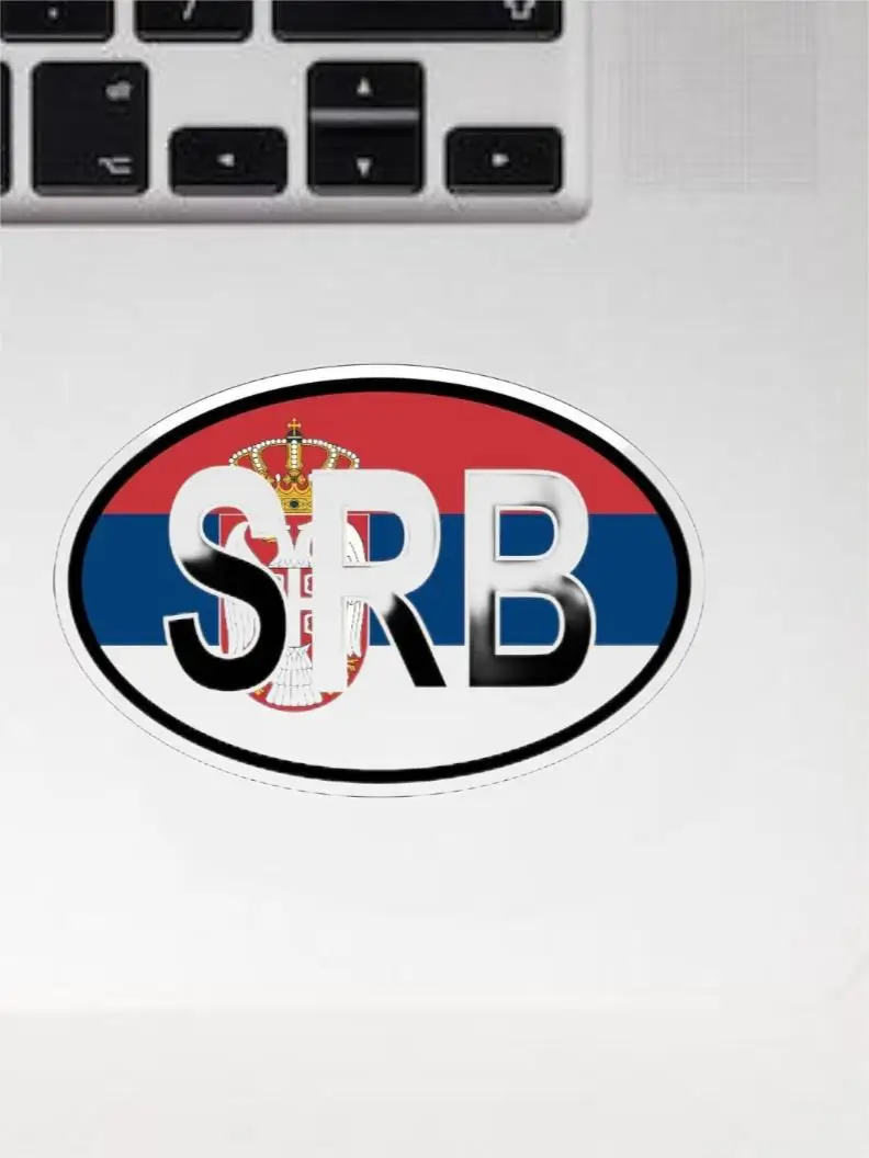 Sticker oval flag vinyl country code SRB serbia Phone Bumper Guitar Truck Window Anti Scratch Exterior Parts Exterior Decor