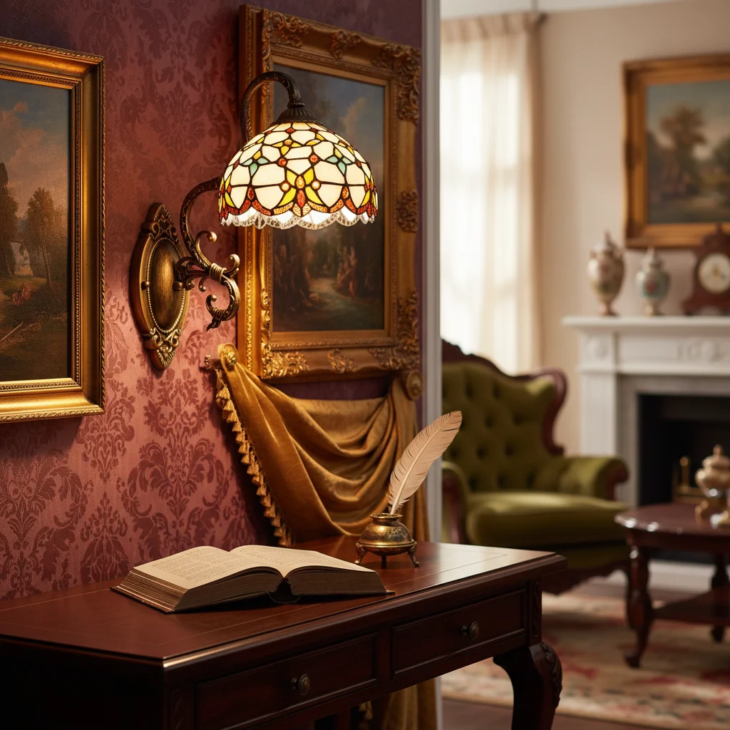 

Диммируемый настенный светильник в стиле барокко, художественный викторианский бра с полным комплектом аксессуаров для декора гостиной, спальни, прихожей