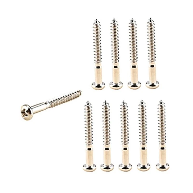 JU64 10 Pieces Guitar Screw  Electric Guitar Bridge Mounting Screws, Neck Plate Installing Screws, Nickle