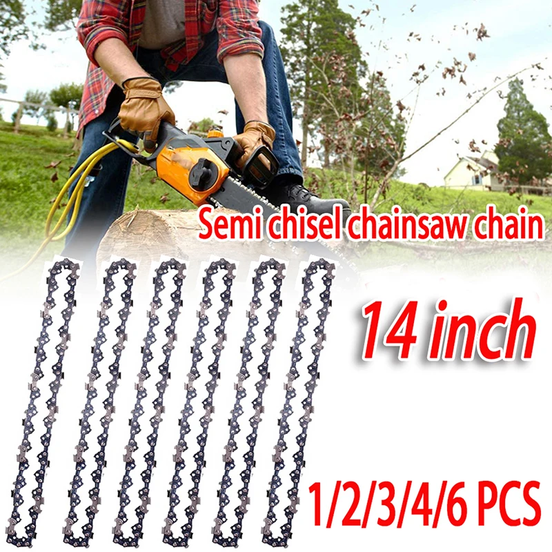 

1/2/3/4/6Pcs 14 Inch Metal Chainsaw Chain 3/8" Pitch 25 Cutter Saw Chain 50 DL Drive Electric Saw Accessory Replacement Chainsaw