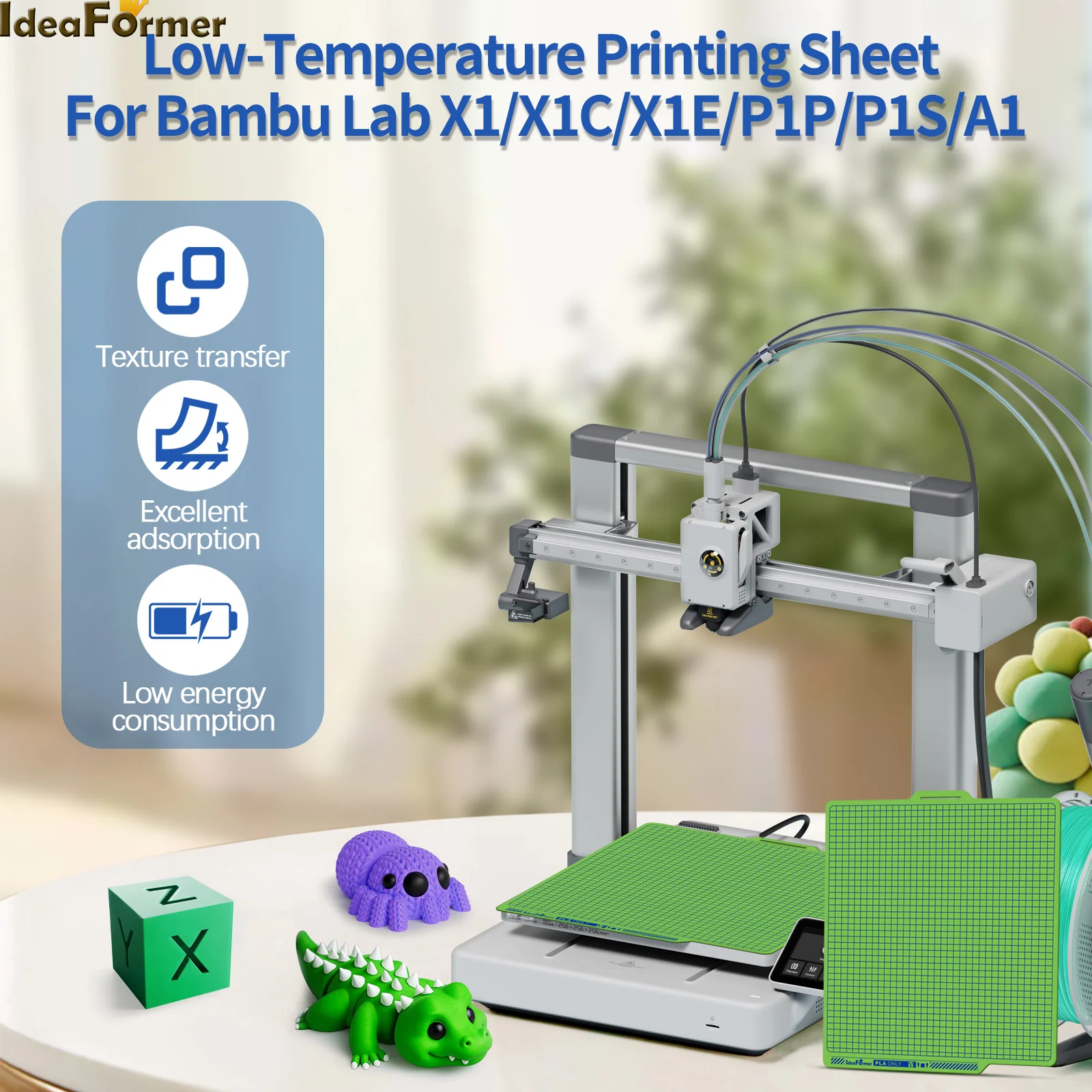 

Cold Plate For Bambu lab X1/P1P/A1 Series Cool Plate Spring Steel Double-sided Printing Bambulab Build Plate 3D Printer Parts