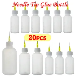 20Pcs Art Bottle 30ml 50ml 100ml Needle Tip Glue Bottle Squeeze Liquid Flux Dispenser Applicator Plastic Dispensing Container