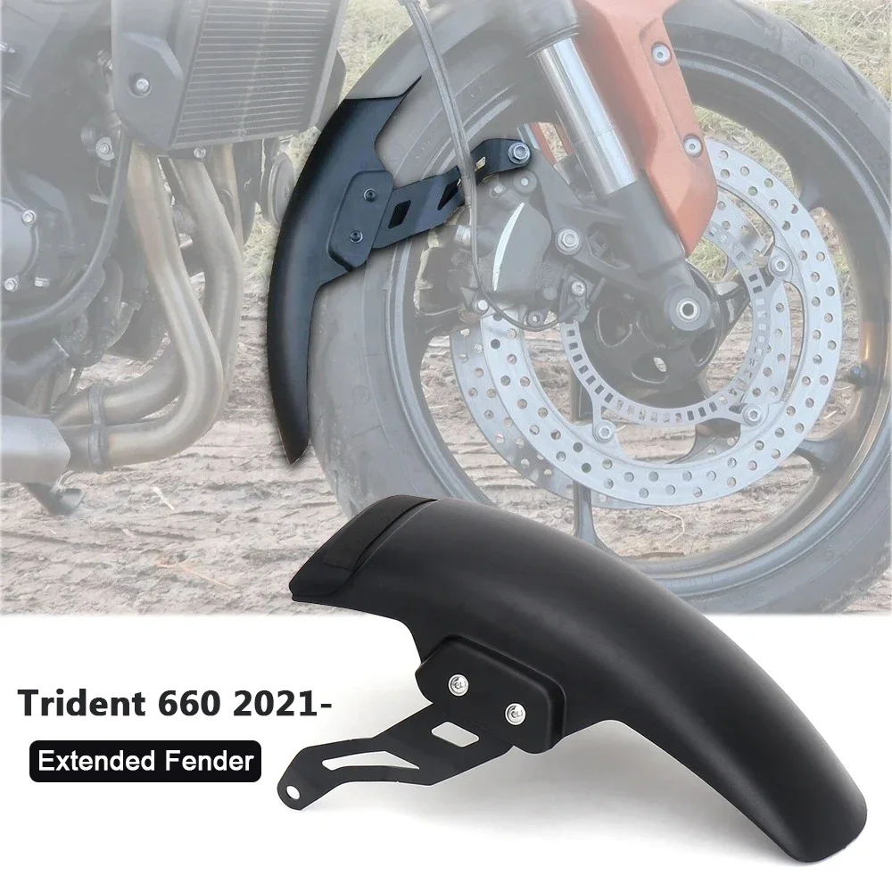 

Motorcycle Front Fender Extender For Trident 660 2021 2022 2023 2024 Black Wheel Hugger Mudguard Splash Guard Accessories ﻿