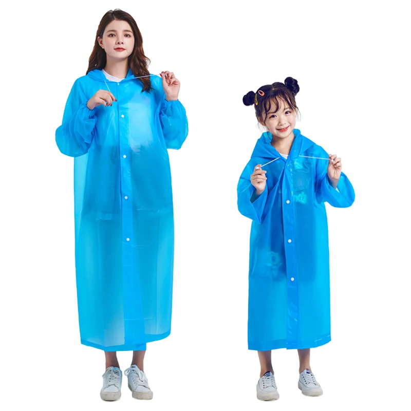 High Quality Eva Children Raincoat Waterproof Transparent Thickened Camping Hiking Boys and Girls Non-disposable Raincoat Set