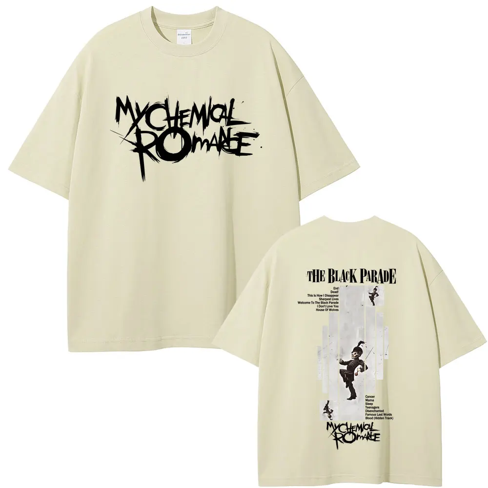 My Chemical Romance The Black Parade Album Graphic T-shirt Men Women Punk Emo Rock T Shirts Male Vintage Oversized Streetwear