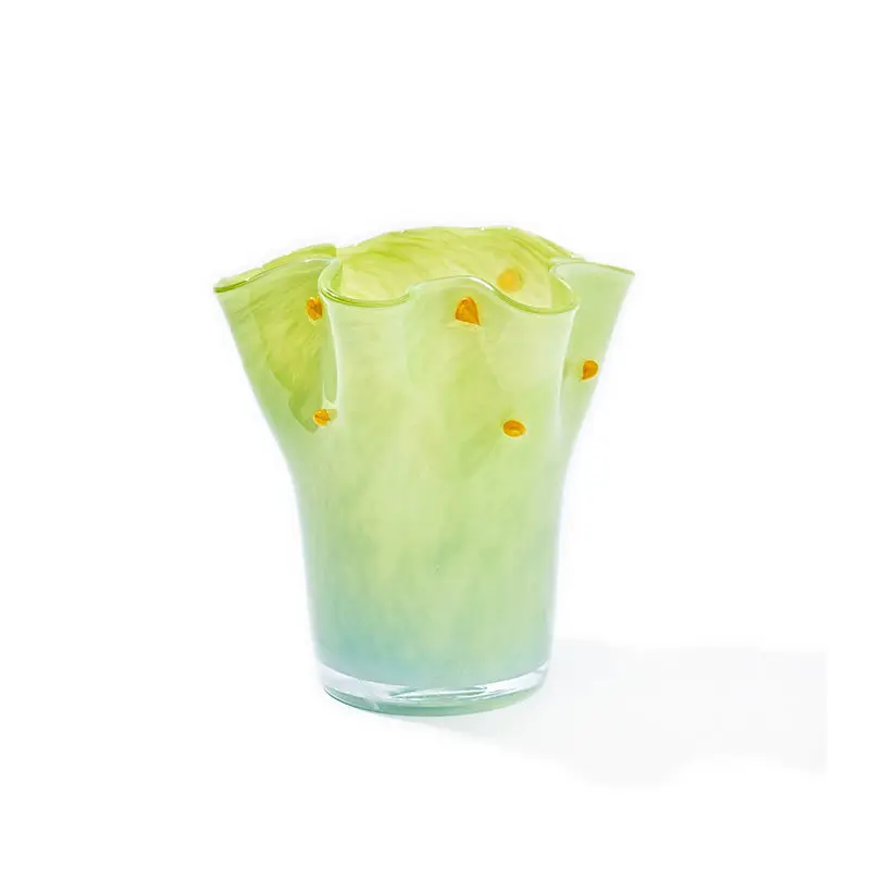 

Cabbage shape glass vase flower pot creative medieval high-end flower arrangement soft ornament large vase flower pot
