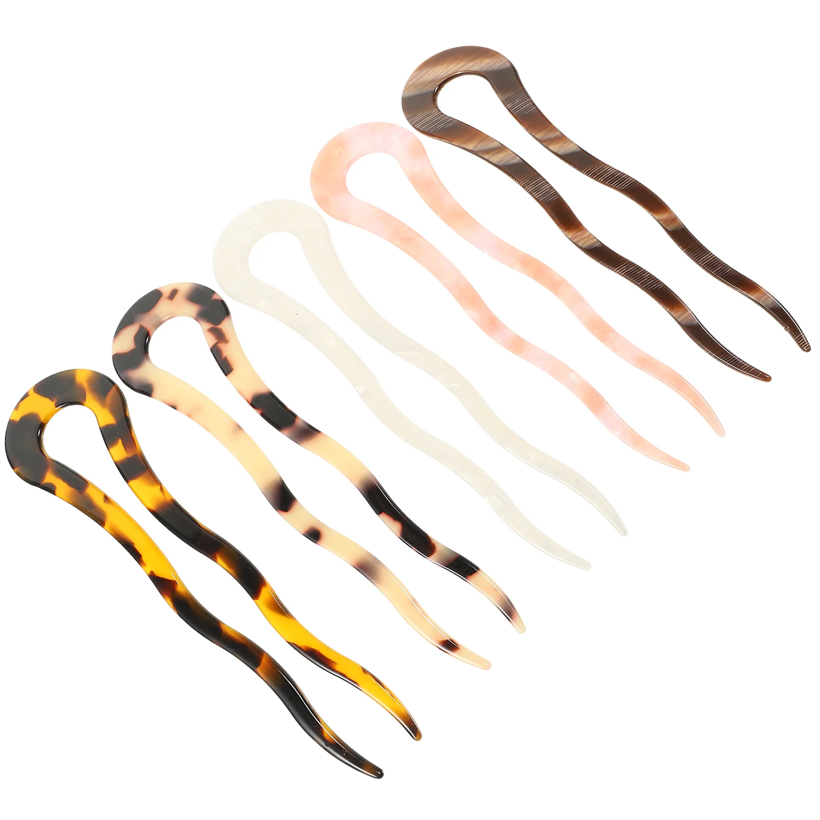 

5 Pcs Retro Hairpin Barrettes for Thick U-shaped Clips Women Head-wears Fluffy Hairpins Acetate Girls Acetic Acid Miss