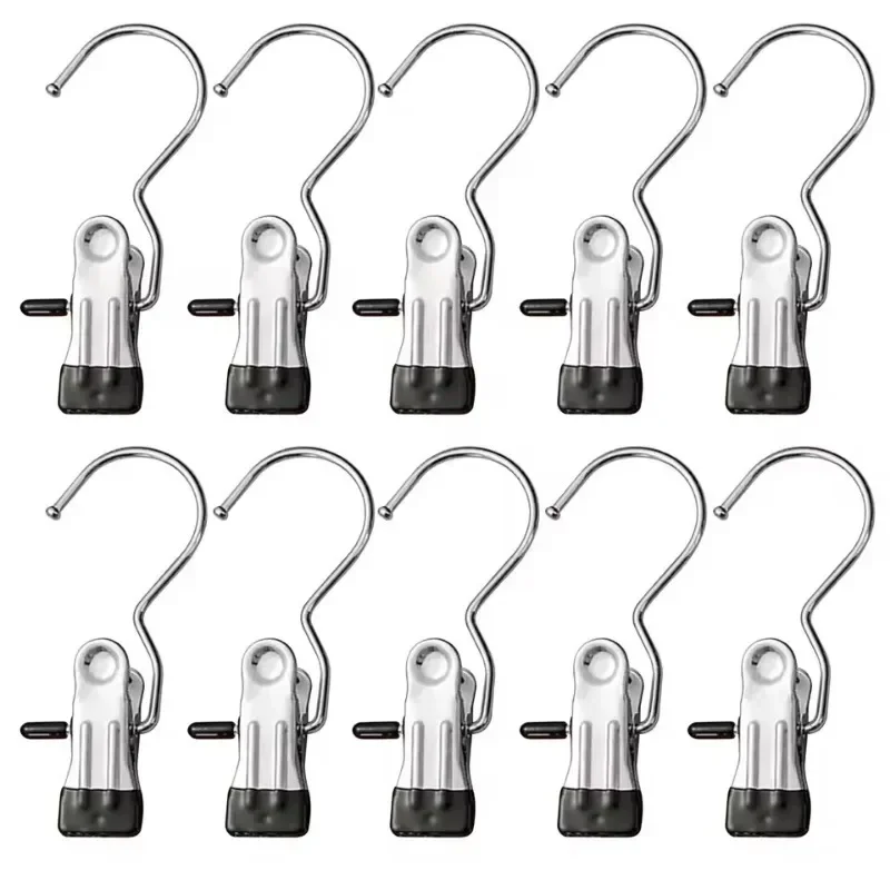 5/10/20 pcs Stainless Steel TracelessClothespins Laundry Clothes Pegs Hook Portable Hanging  Clip Pants Socks Storage Clip