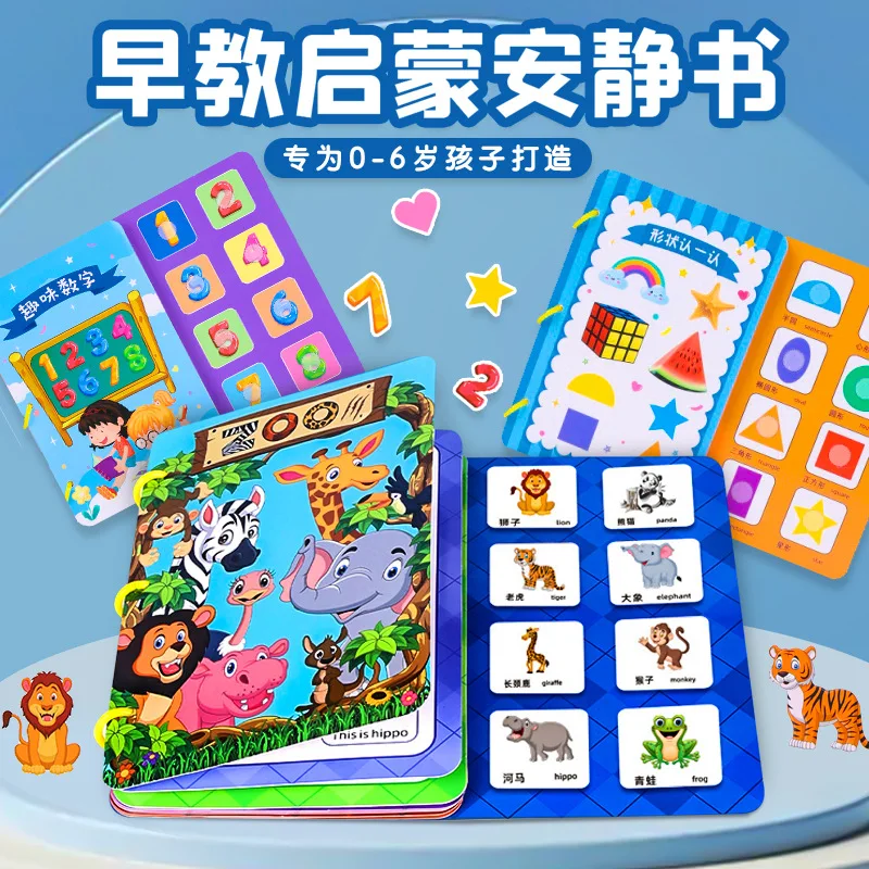 Baby Toys Kid Montessori  Educational Toy Quiet Busy Book Sticker Friut Animal Sorting Match Game for 1 2 3 Year Child Gift