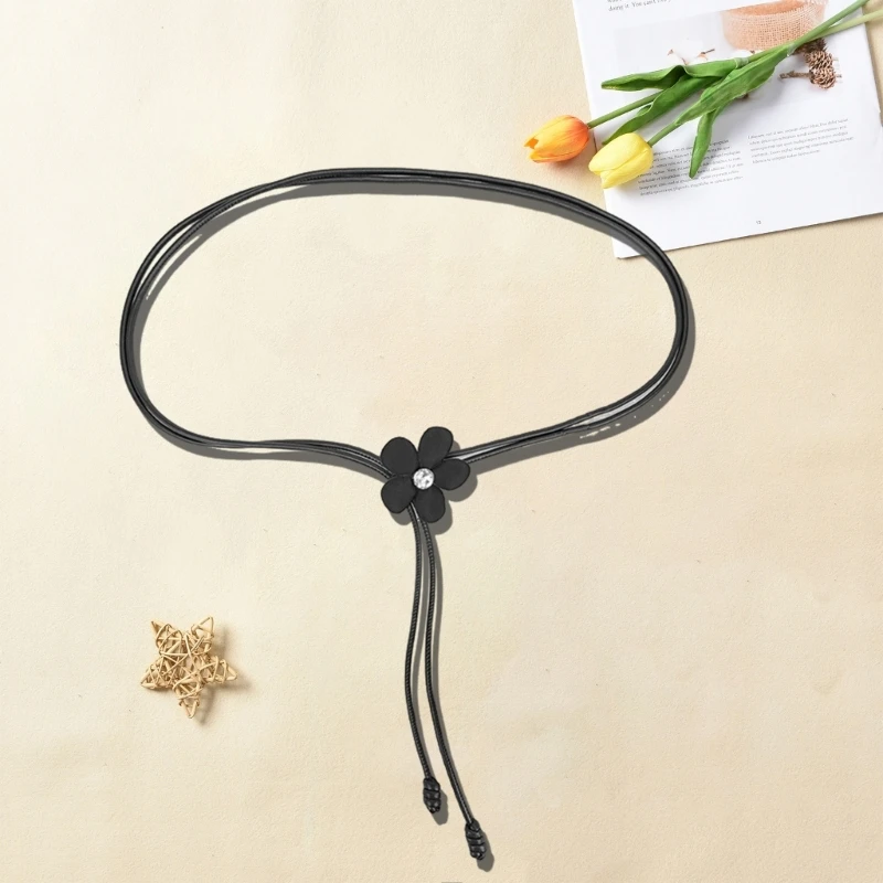 Adjustable Length Waist Belt Women Weaving Belt Plain Color Braided Belt Thin Waistband Vacation Dress Waist Rope