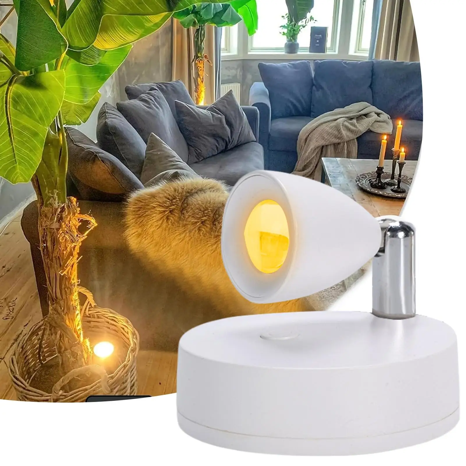 Wireless Uplighting For Plants Remote Control Rechargeable Accent Spotlights Multi directional lighting Mini Art Spotlights