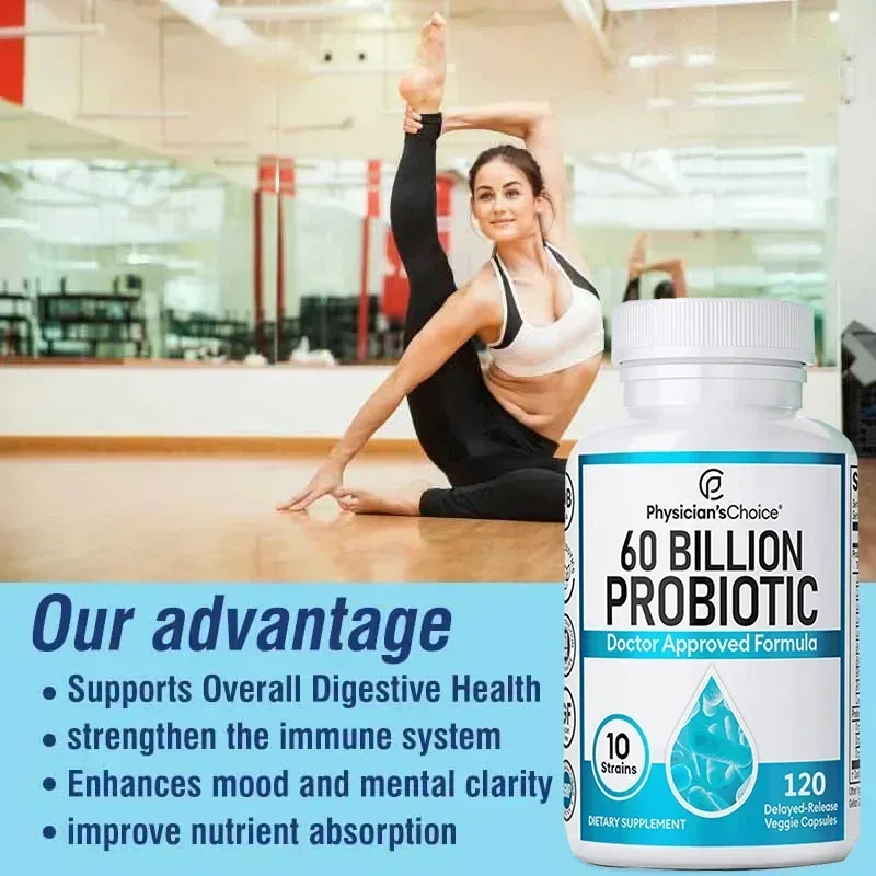 60 Billion Probiotics - Promotes Overall Digestive Health, Immunity, Gut Health, Gas & Bloating Relief, Acidophilus Supplement