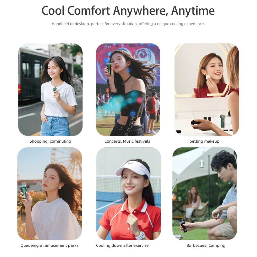 KICA 3000mAh Mini Turbo Jet Fan Turbine Outdoor Jet Brushless Motor Portable Handheld Fan Cooling Appliance Blower