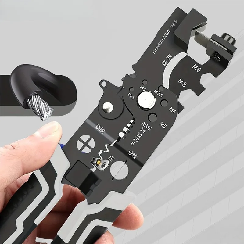 

Multi-function Wire Stripping Pliers Electrician Wire Splitter Pliers Wire and Cable Stripping Crimping Winding Cutter