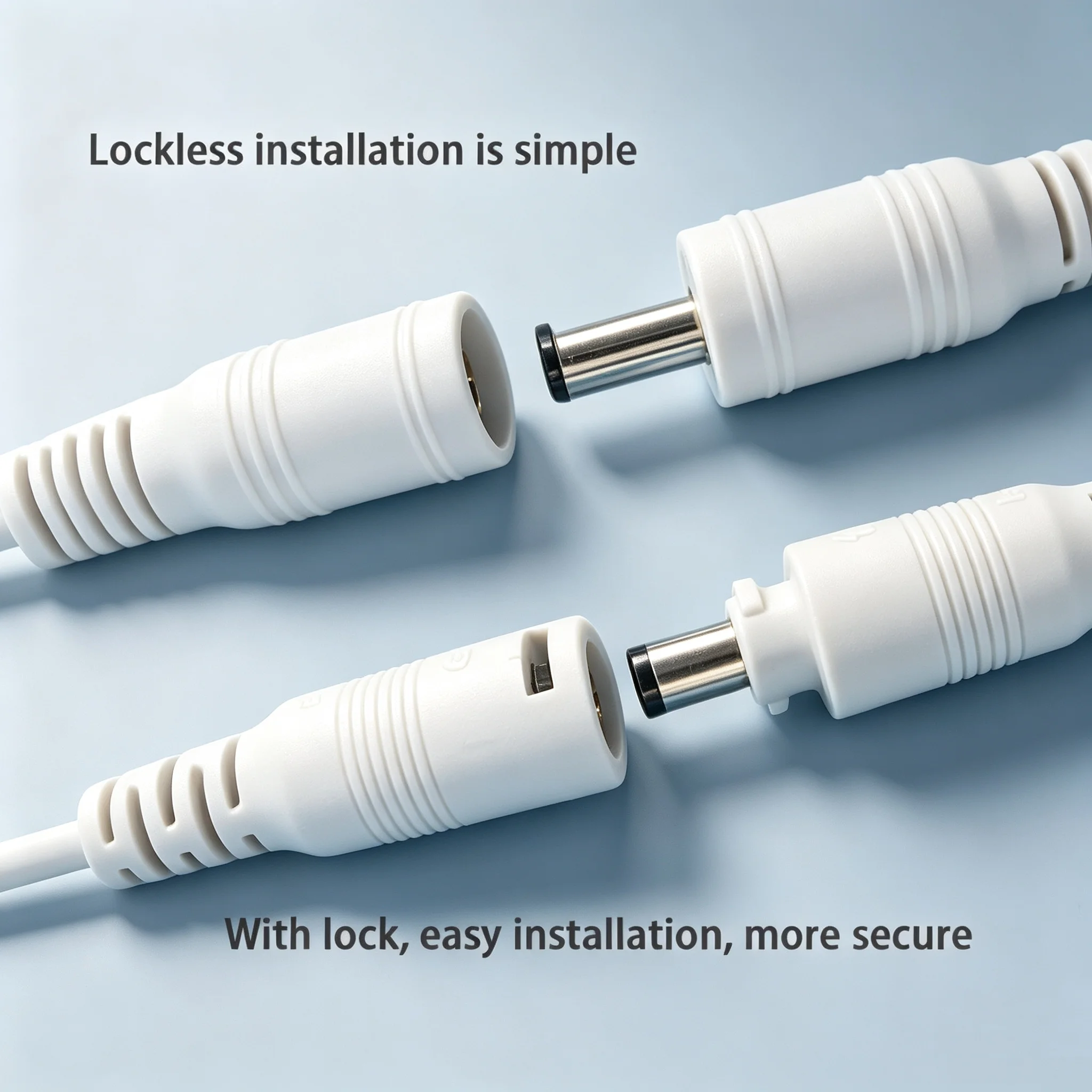 1Pcs  22AWG 5.5x2.1mm DC Male Female PowerPlug Cable Wire Jack Adapter Connector for CCTV Single Color  LED Tape Light   15cm