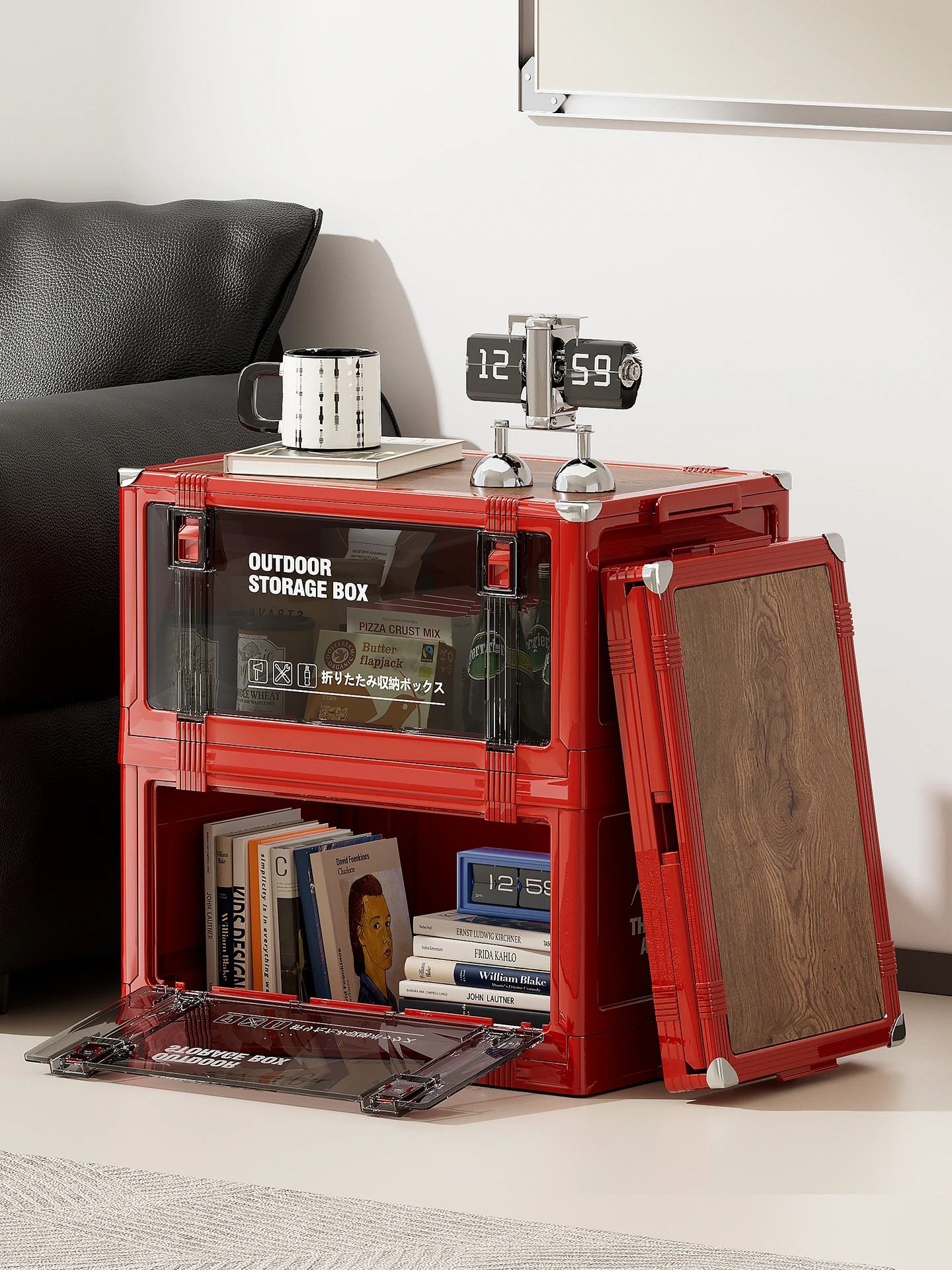 

Large Capaci Storage Box for Home Use with Wood Cover Organizer Box for Books Snas Miscellaneous Goods Cabinet