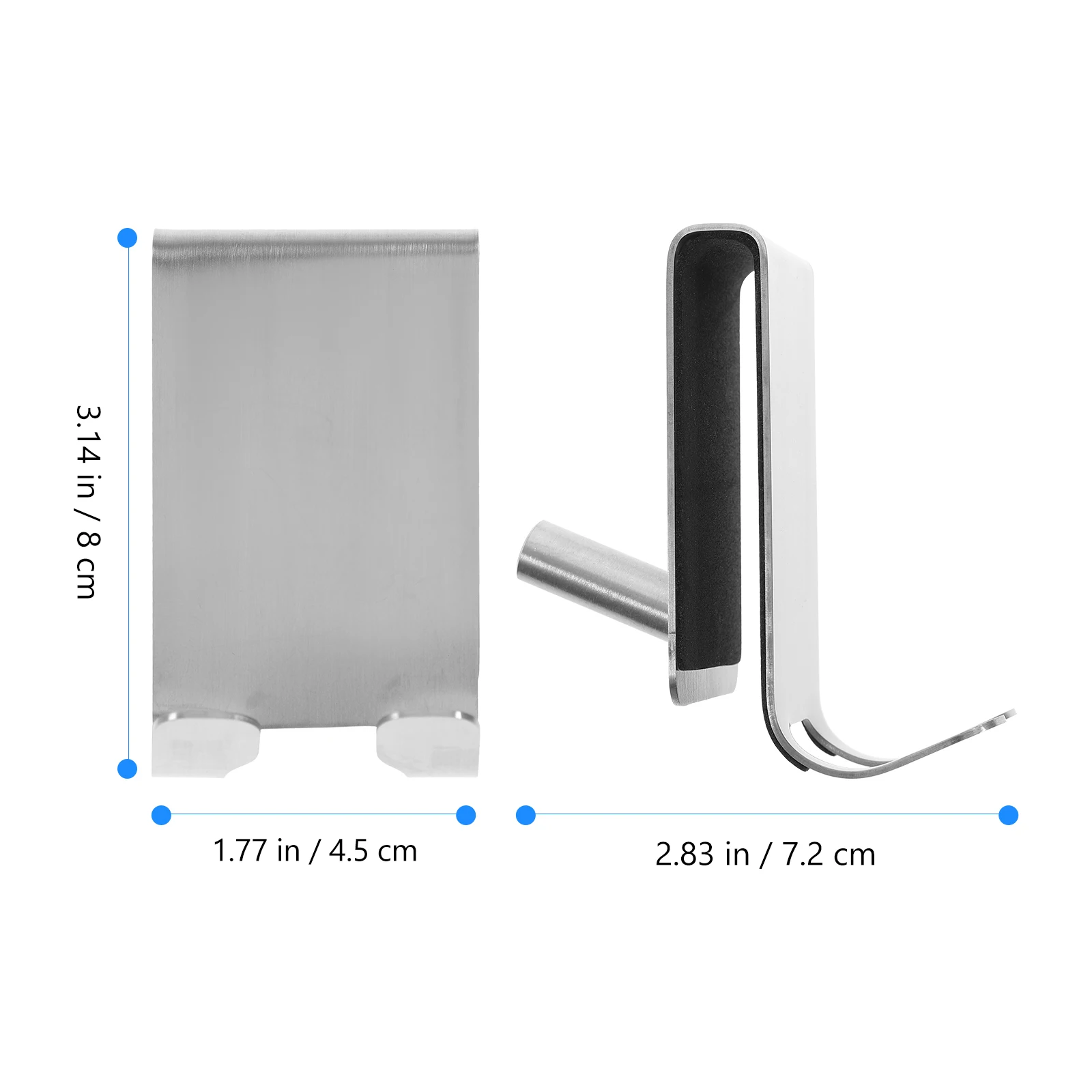 

Stainless Steel Glass Door Hooks Bathroom Shower Towel Holder Silver Curtain Hanger No Drill Non Slip Fit Anywhere for Shower