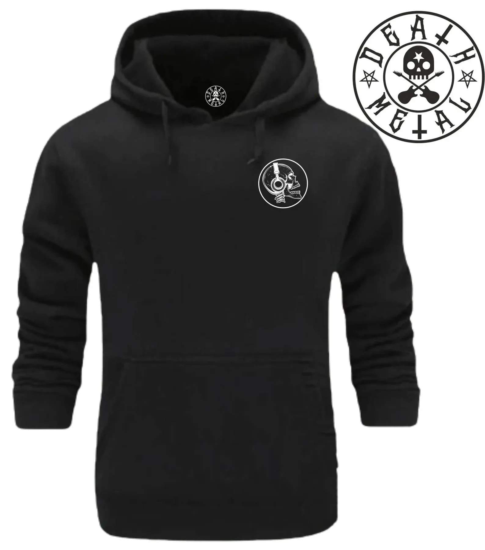 

Autumn and Winter "Death Metal Skull Logo" Gothic - Metal Cotton Hoodie, Stylish Rock Sweatshirt