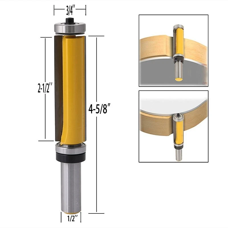 

Shank Pattern/Flush Trim Router Bit 2-1/2" Cutter Top & Bottom Bearing 601A