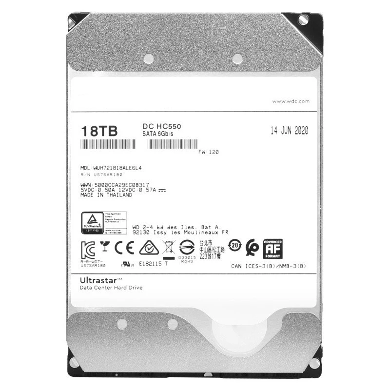 Dc HC550 18Tb 3.5 Hdd Sata 7200Rpm Sata 6 Gb/s 512M Helium Verzegelde Enterprise 3.5 