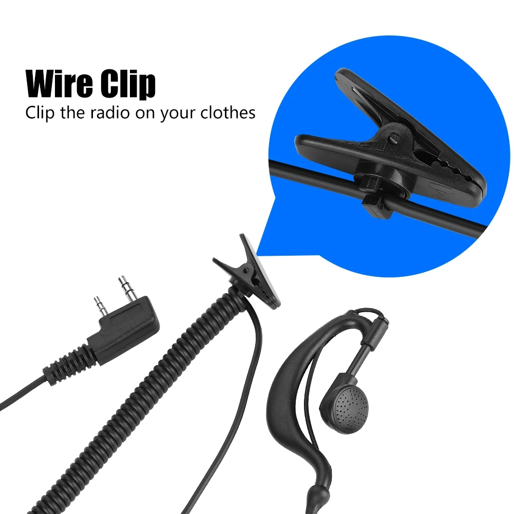 Headset for Two way Radio PTT EAr hook 2Pin Earpiece 2Pin Earpiece PTT Walkie Talkie Headset EAr hook for Two way Radio
