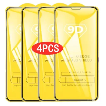 2/4 adet 9D ekran koruyucu temperli cam IPhone 14 için 13 12 11 15 Pro Max koruyucu cam IPhone X XR XS Max 7 8 614 artı