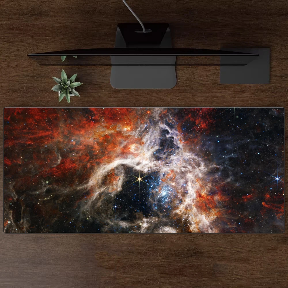 Starry Sky Game MousePad Anime Computer Desk mat Night Extra large mouse pad Locked Edge HD Game Esports gamer accessories