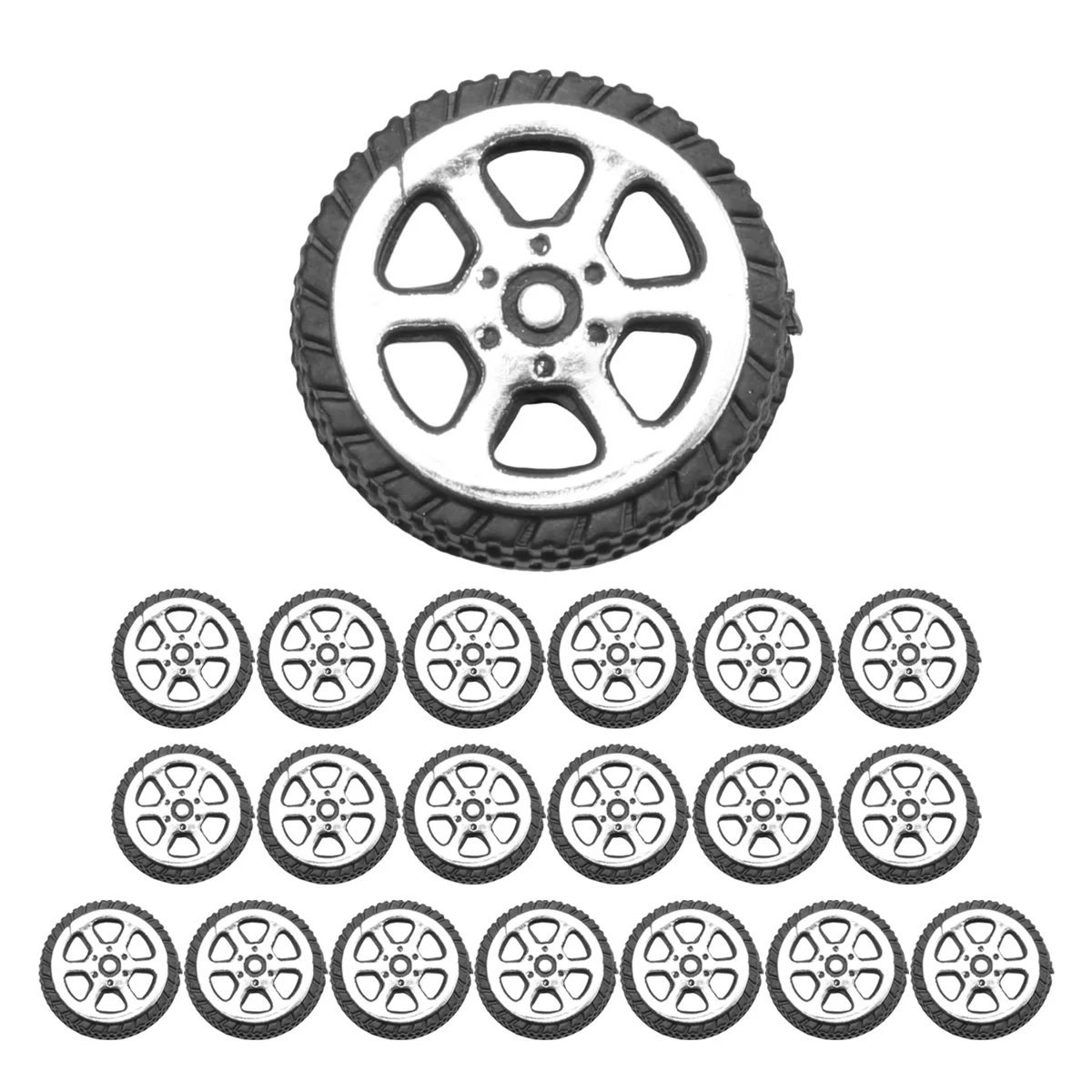 Plastik Rulo 2mm Dia Mil Araba Kamyon Model Oyuncaklar Tekerlek 20mm x 6mm 20 Adet