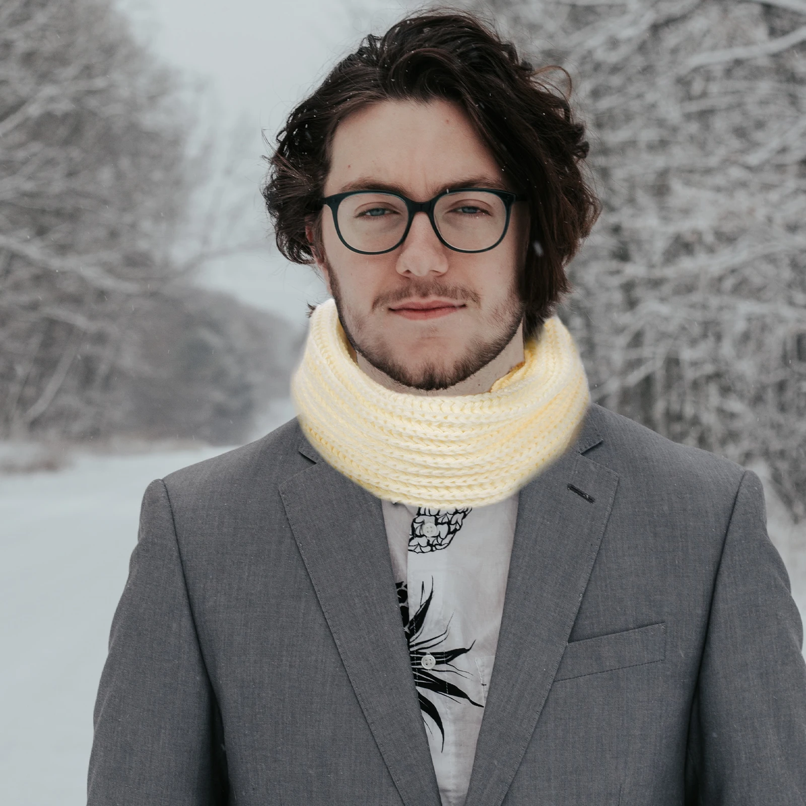

Small Neck Scarf For Women Men Winter Warm Knitted Cowl Loop Shawl Thick Fashion Streetwear Accessory Scarf