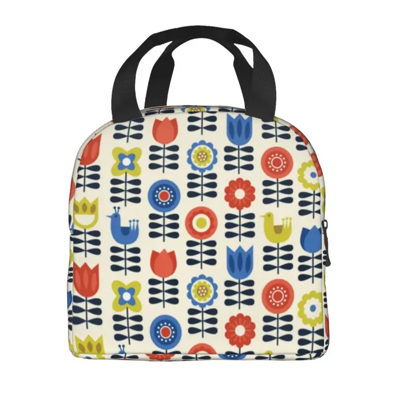 Flowers Orla Kiely Vintage Insulated Lunch Bag for Abstract Scandinavian Thermal Cooler Bento Box Office Work School