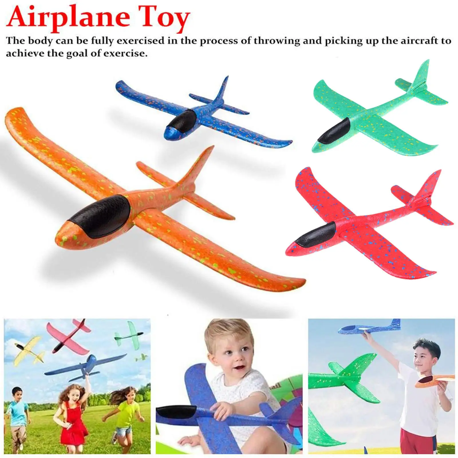 DIY Planes 38CM Hand Throw Airplane EPP Foam Launch Fly Model Aircraft Outdoor Fun Toys For Children Party Game Gifts